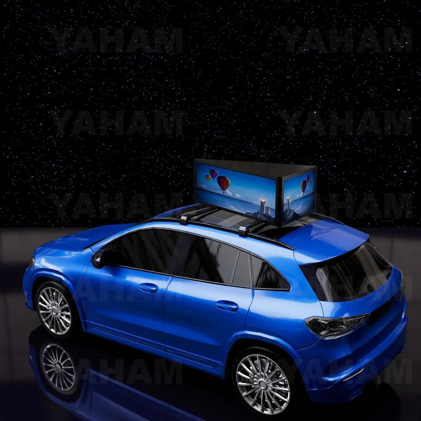 P2mm Taxi top led display Three sides display HD full color Energy saving car top advertising signs YAHAM taxi top sign 7.0