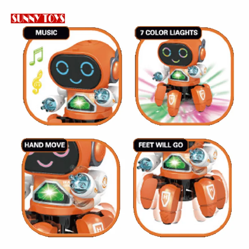 Six Claw Electric Robot Kit Kid Educational Set Diy Toy for Child with Music 7