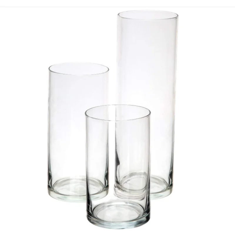 Various Nordic Vintage Glass Cylindrical Vases Suitable For Decorating Homes, Offices, Wedding Centers