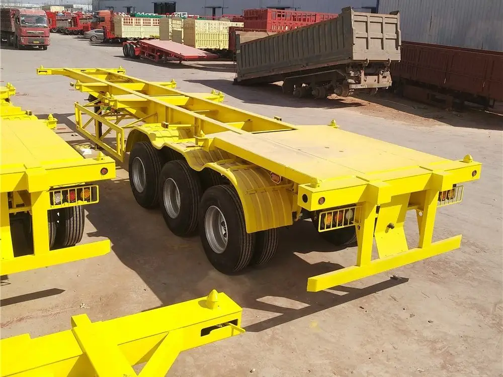40 FT 20 Feet Skeleton Movable With Lock Chassis Box Storage Cargo Loader Tilt Container Flatbed Utility Semi Trailer