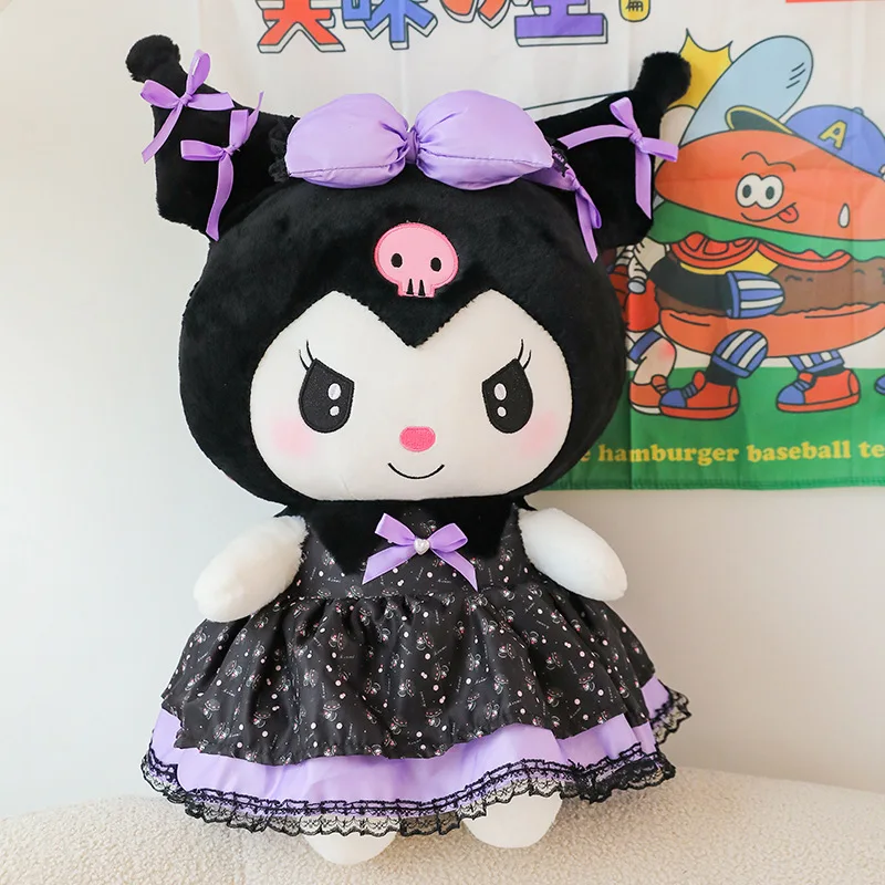 Flower Skirt Kuromi Cloth Doll Available In Multiple Sizes At Low Prices For Wholesale Sanrioed Series Stuffed Plush Animal Toys