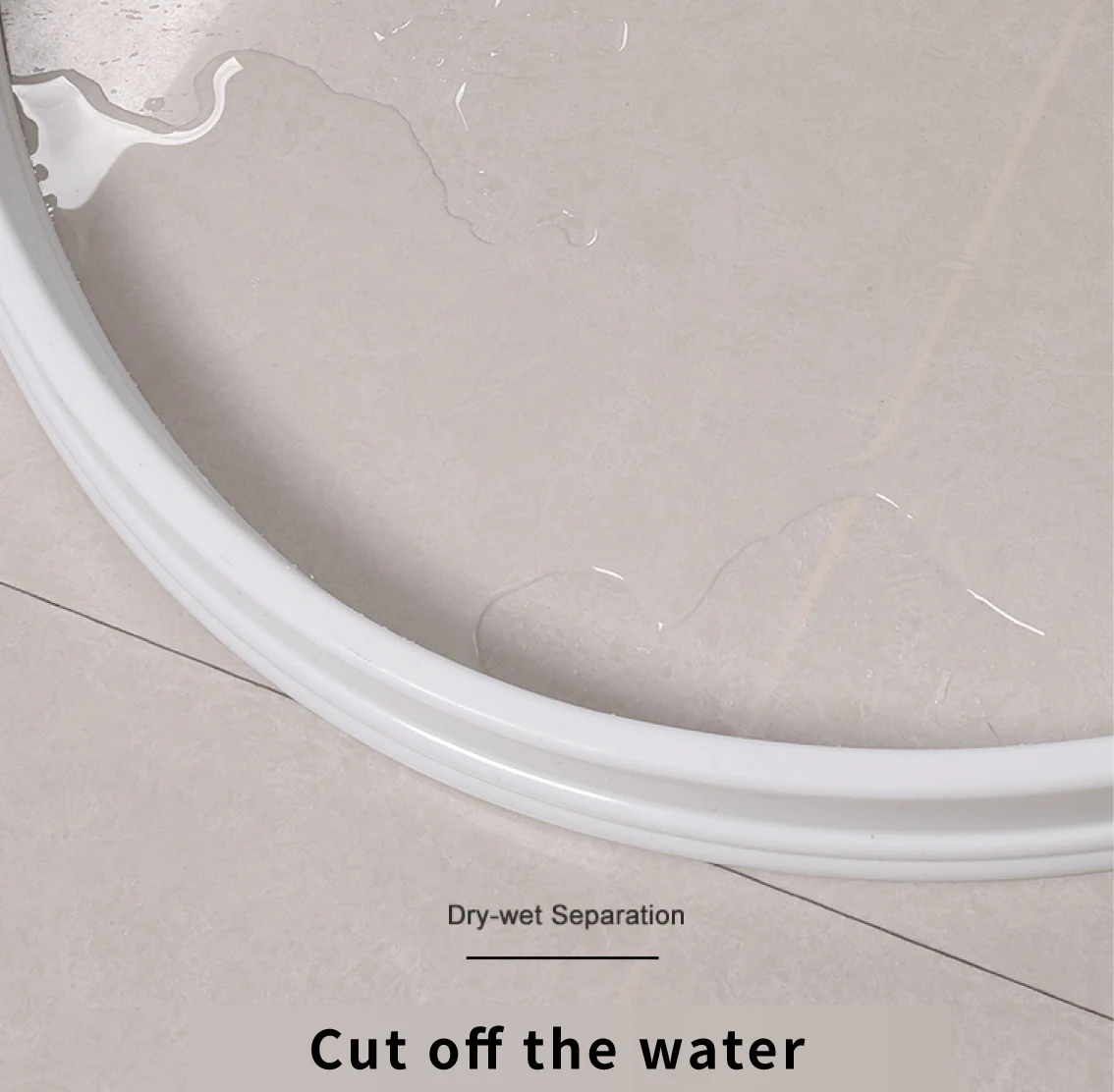 Bathroom Kitchen Silicone Shower Water Barrier Threshold Water Dam Retention System Floor Water Stopper Strip