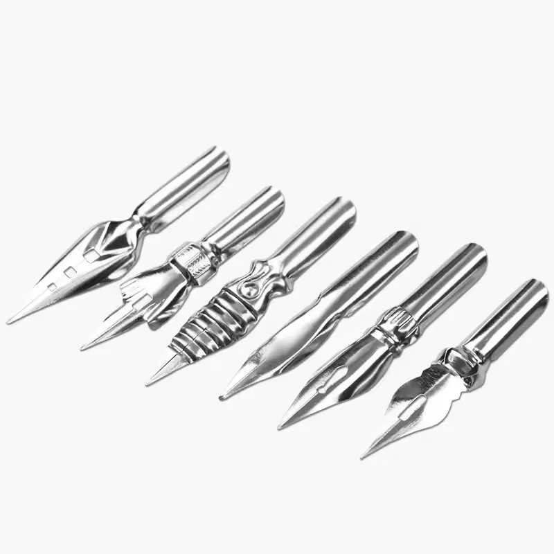 Винтажная каллиграфия Dip Pen Nibs Гибкая комическая манга G Модель мультфильмы Рисование Хромированная ручка перо
