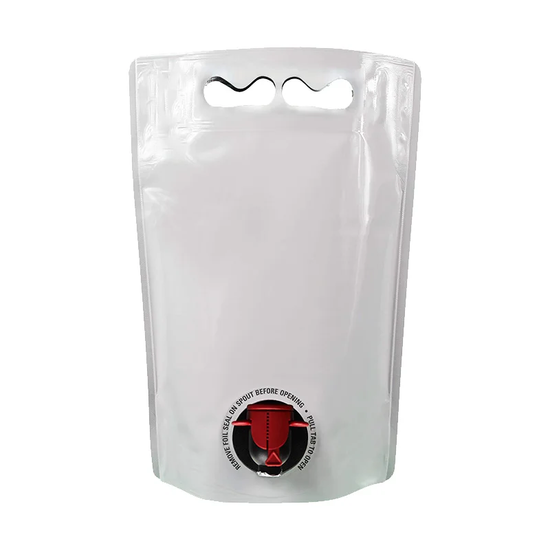 1L 80Microns PA/AL/PE Round Corner High Barrier Inventory Foil Lined Moisture Proof Wine Juice Pouch Packaging Bag With Spout
