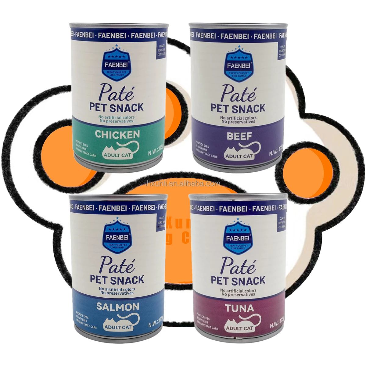 Factory price Cat Can Food Cat Wet kitten Food canned cat kitten wet food nutritious snack for wholesale(4 flavors)