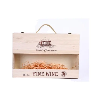 wooden-box-for-wine-can-hold-six bottles wood box custom