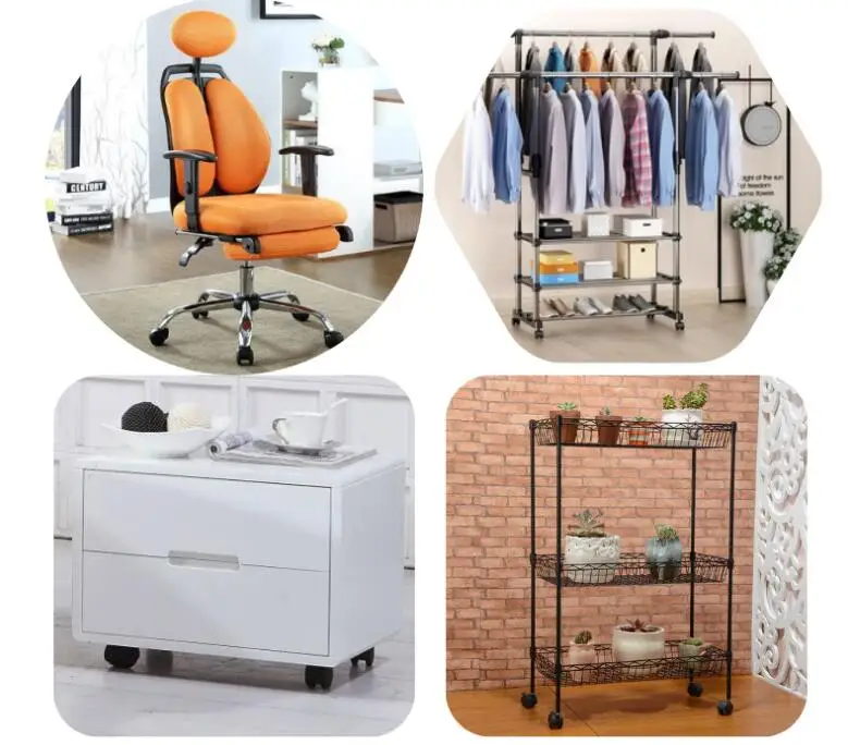 1.5 inch 2 inch Rubber Swivel Office Chair Caster Furniture Castor Caster