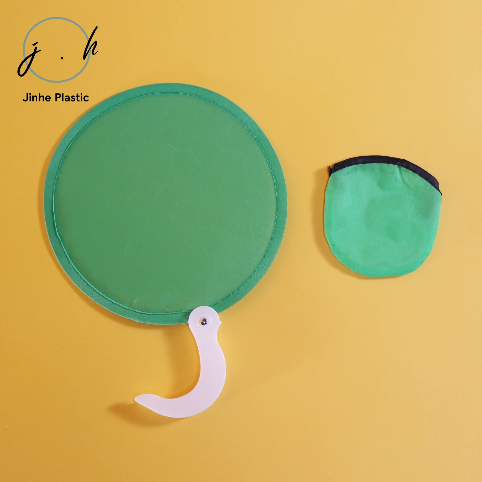 JRT Customized Nylon Foldable Round Fans with Handle