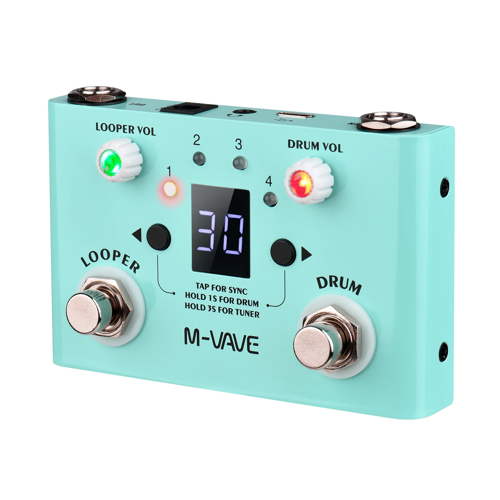M-VAVE потерянный TEMPO эффект педаль барабан & Лупер эффектор Mini 2-в-1 и машины двойной Gu