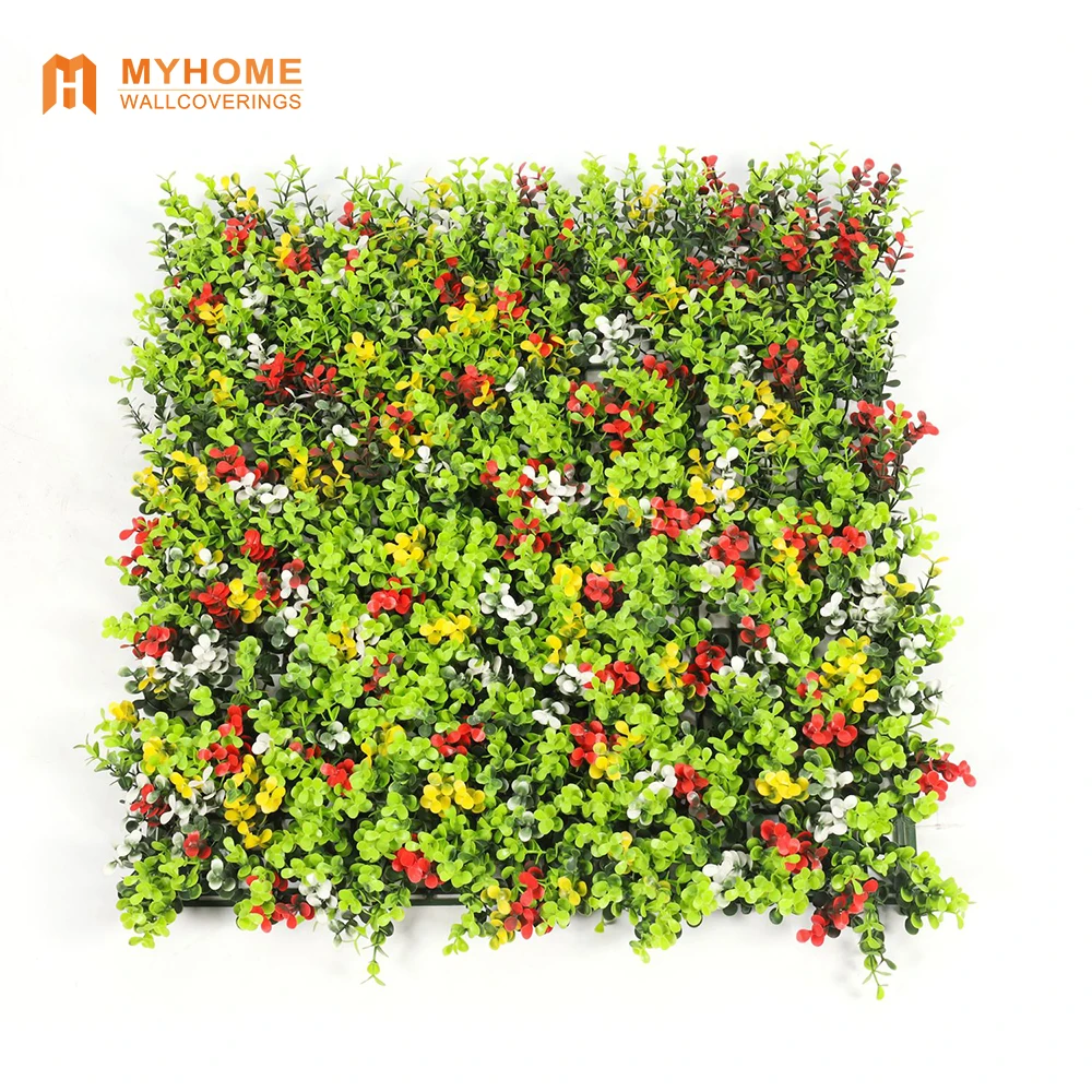 Wholesale Outdoor Boxwood Artificial Foliage Hedge Plants Green Grass Wall Panels for Garden Decoration