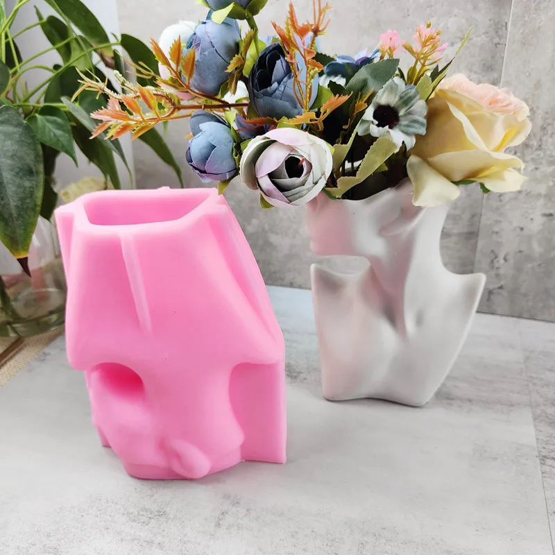 N964  Large Resin Plant Pot Molds Human Body Shape Planter Molds Silicone Mold For Resin
