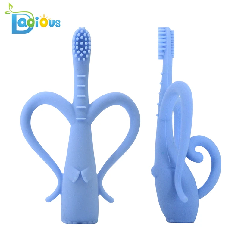 Best Selling Products BPA Free Toothbrush with Silicone Bristle Soft Baby Training Toothbrush