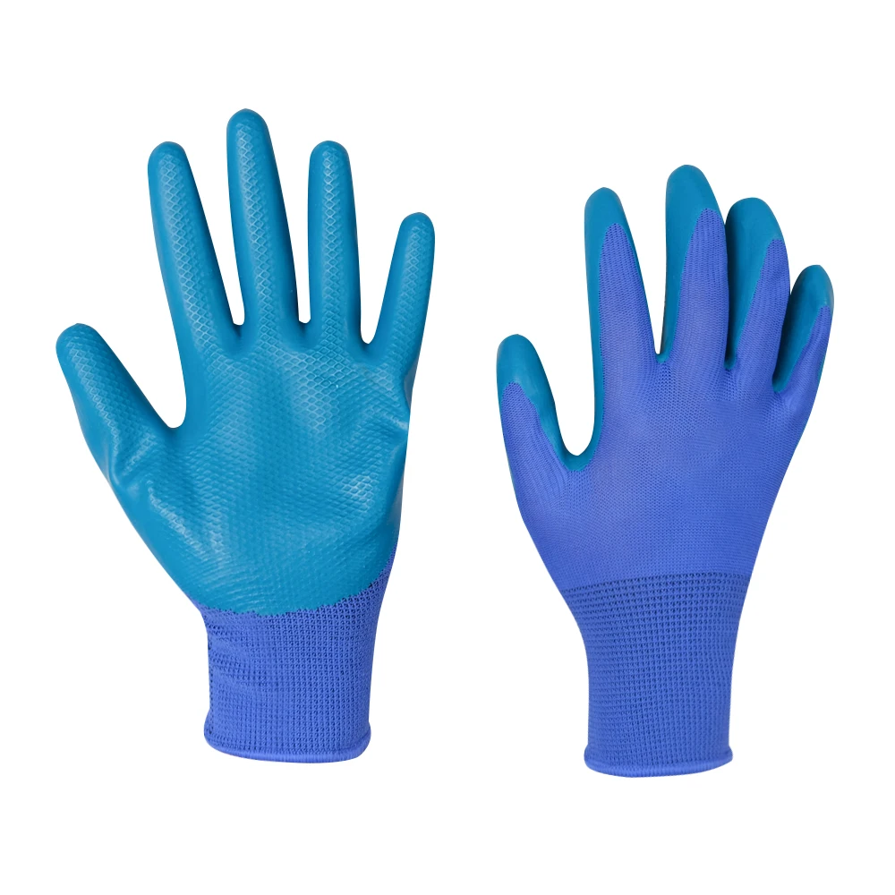 Hot selling Wear-resistant latex gloves Nylon Safety Rubber Coated Gloves 13 Gauge 60g/Pair Latex gloves For Heavy Duty Working