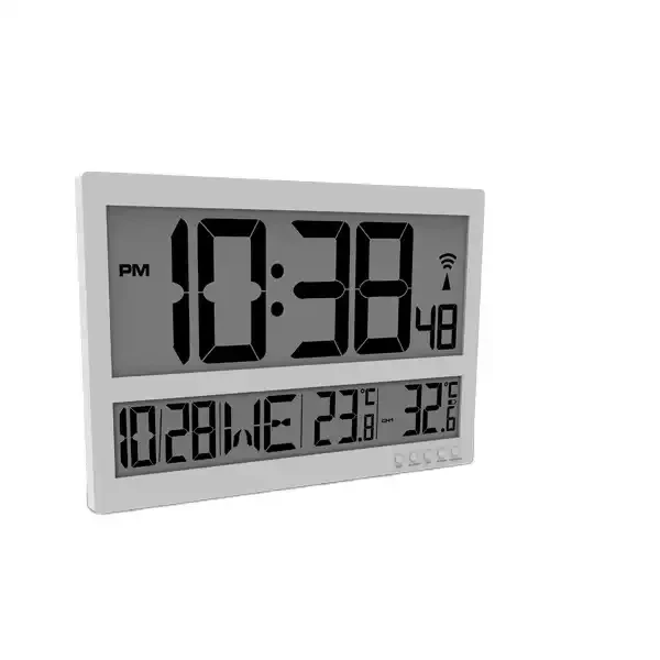 Large LCD RC Automatic Sensor Simple Wall Clock Home Decor Table Display Calendar Temperature Desktop Bedroom Office