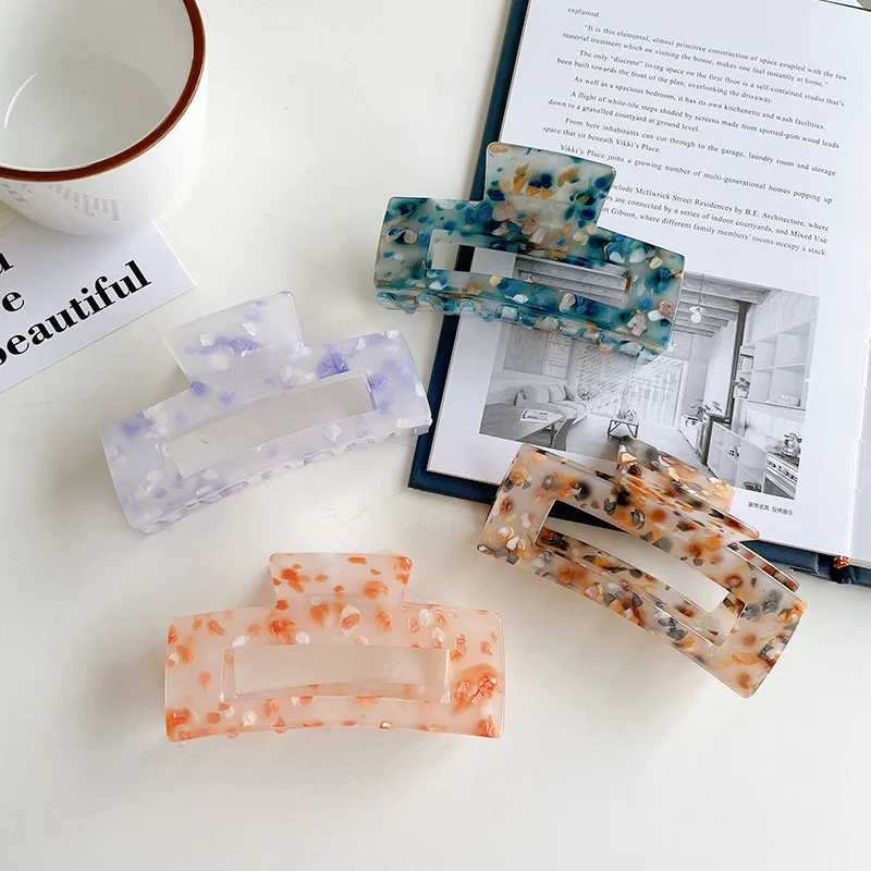 Korean Leopard Women Large Hair Claw Clips For Thick Hair 10.5cm Acetate Big Claw Clips Hair Accessories For Women