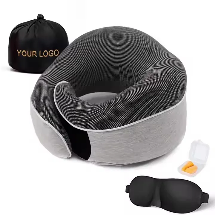 Space saving Foldable Ergonomic Office Nap neck stretching Relief  support U shaped neck travel pillow set