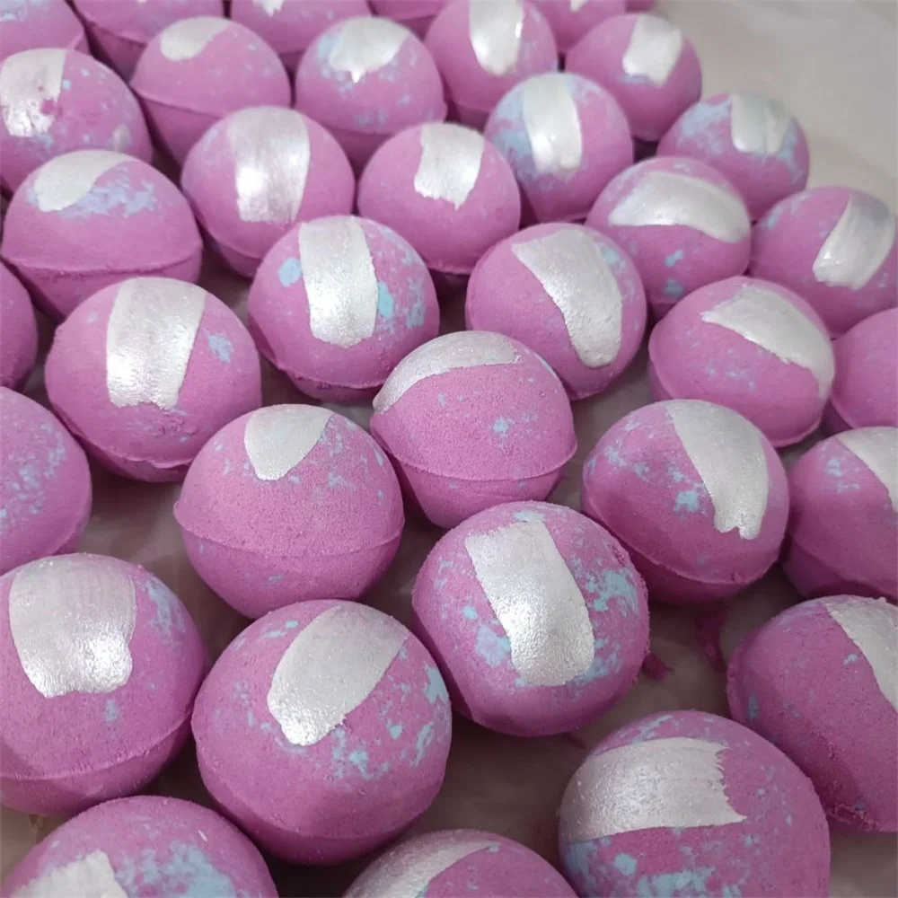 2022 Customized Organic Vegan New Arrival Mix Color Shimmer Bath Fizzies Cruelty-free Handmade Mica Drawing Bath Bombs Gift Set