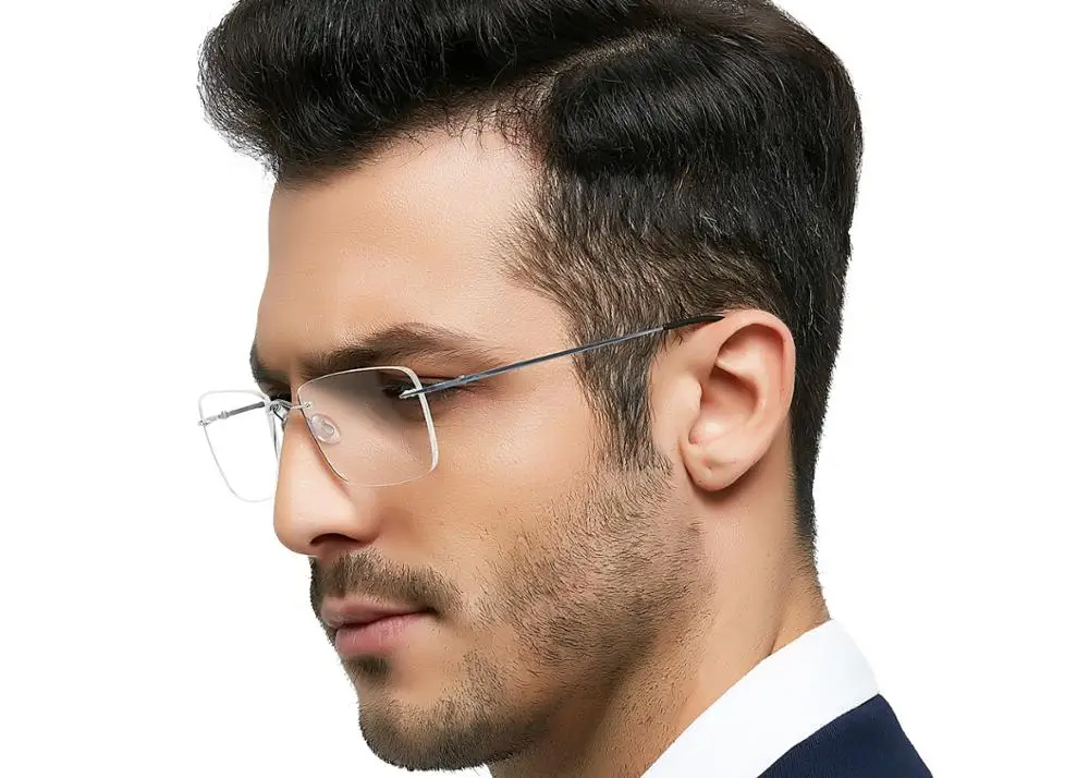 new style new model eyewear frame titanium rimless glasses frame titan optical