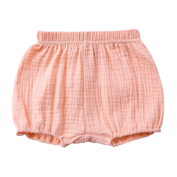 
Fashion Newborn Solid Color Bloomers Cotton Linen Summer Baby Girl Shorts Custom 