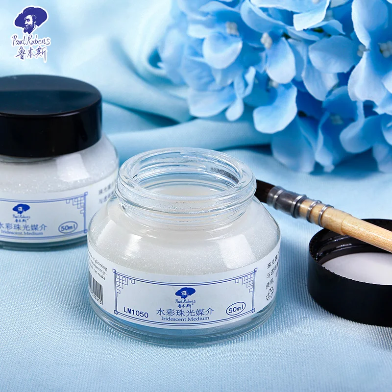 Paul Rubens Watercolor Paints Gouache Pearlescent Media Iridescent Medium Mix Painting Tools Art Supplies for Artist 50ml