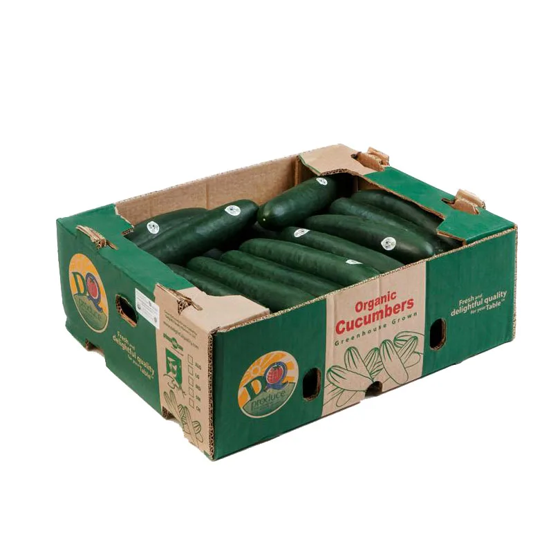 Biodegradable 3 Layers/ 5 Layers Fresh Vegetable Products Box Customized Organic Mini Cucumber Corrugated Flute Vegetable Carton