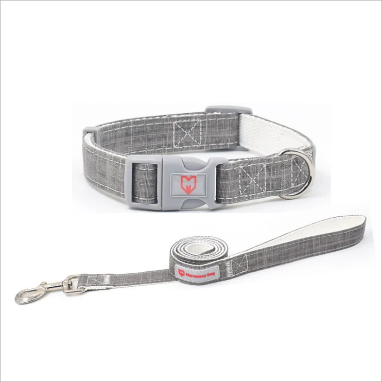 Pet factory custom dog collar bamboo fiber material dog collar and leash set spot direct for OEM