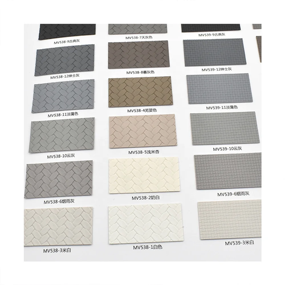 Wholesale Premium Designer Synthetic PU Leather Upholstery Fabrics Woven Pattern Faux PVC Leather