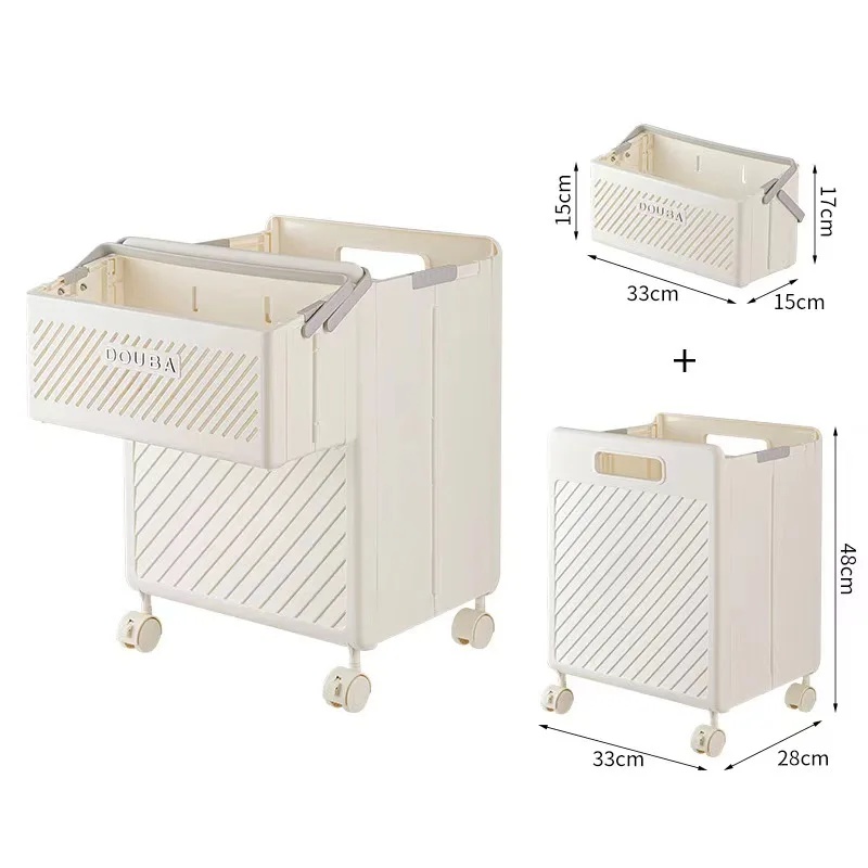 Laundry Basket with Wheels Large Capacity Storage Basket Multifunctional Foldable Waterproof Dirty Clothes Storage basket