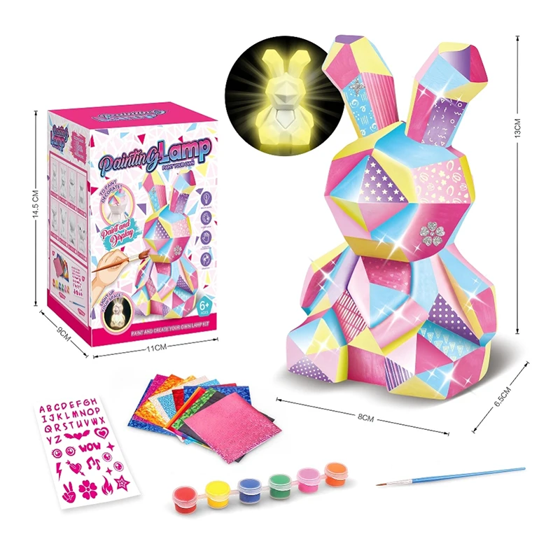 Children Early Learning Color Drawing Toy Multi Styles Animals Model Night Lamp DIY Painted Graffiti Creative Night Light Toys