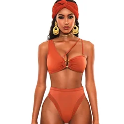factory high quality waist trendy elastic girls sexy islamic colombian bikini adult unique two piece african swimwear swimsuit