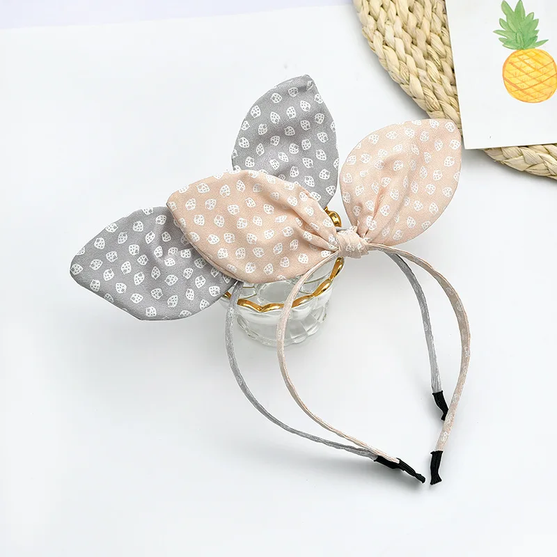 Super cute rabbit ear bow Hair hoop version lovely simple cloth children head band