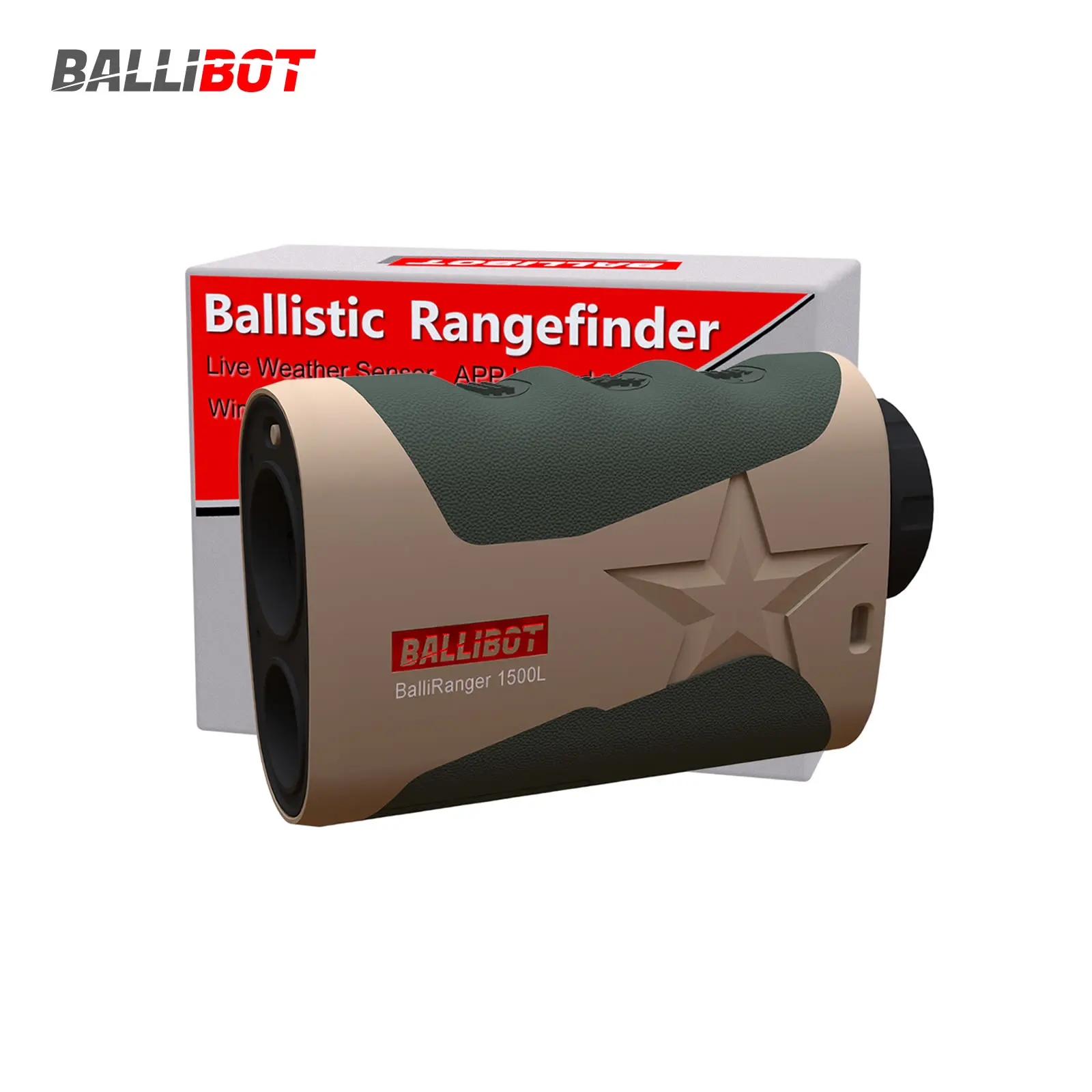 BALLIBOT 1500m Long Distance Ballistic Laser Rangefinder with 4DOF Ballistic Calculator for Wind Input Holdover Scope Reticle