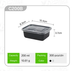 Прозрачный пластиковый контейнер для хранения, одноразовый Ланч-бокс bento, высококачественные прямоугольные контейнеры для микроволновой печи