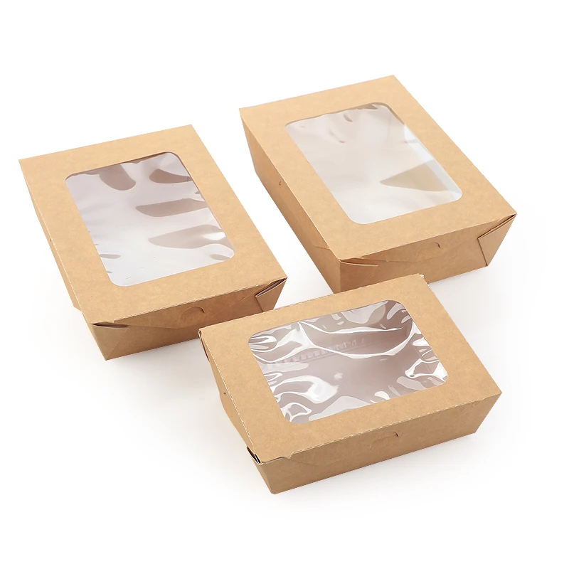 Одноразовая миска из крафт-бумаги с принтом, 500 мл, 750 мл, 1200 мл, миска для супа и салата с крышкой (возможно изготовление на заказ)