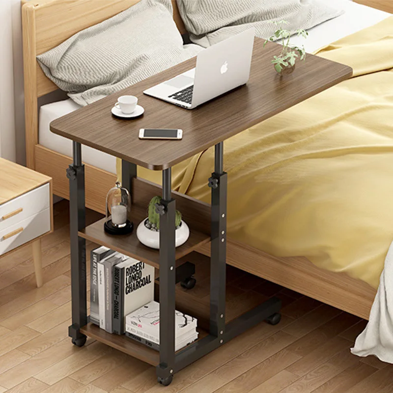 Многослойная функция хранения современный MDF стальной ноутбук компьютерная кровать боковой стол