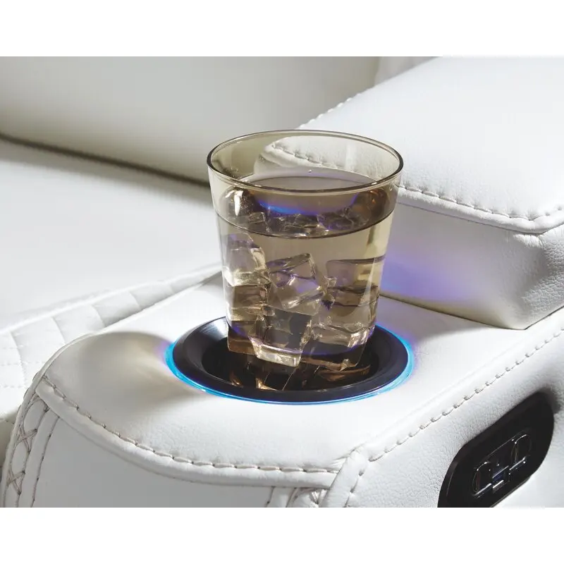 Factory direct white leather 4 3 2 1  cinema Home Theater Sofa With Cup Holders,Computer table,Storage arm