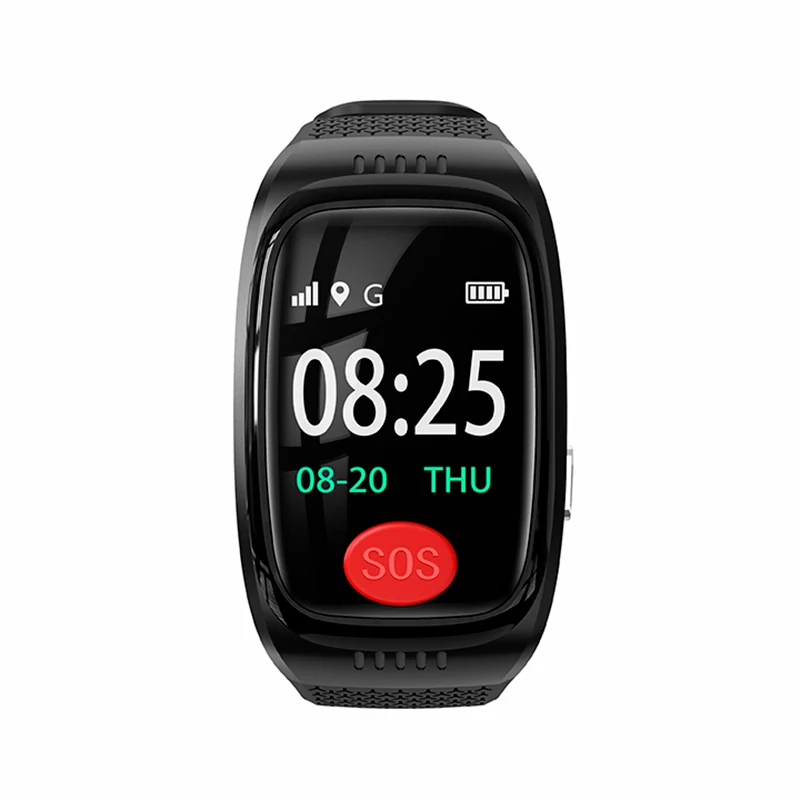 Body Temperature Fall Detection SOS GPS Tracking GSM Safety Watch Elderly