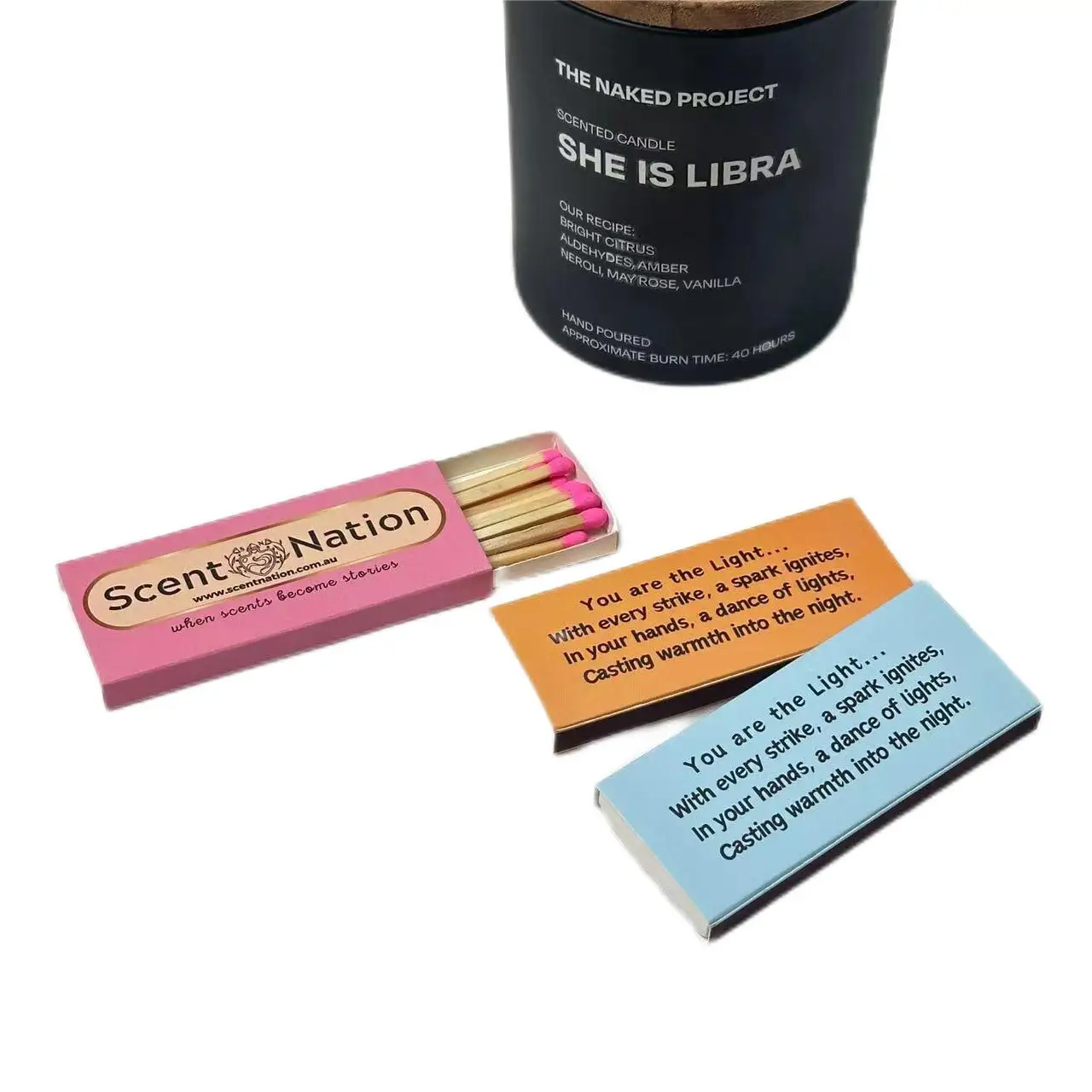 RSPMATCH Long Slide Out Matchbox Empty Match Boxes Small Paper Box White Safety Black Matches Custom