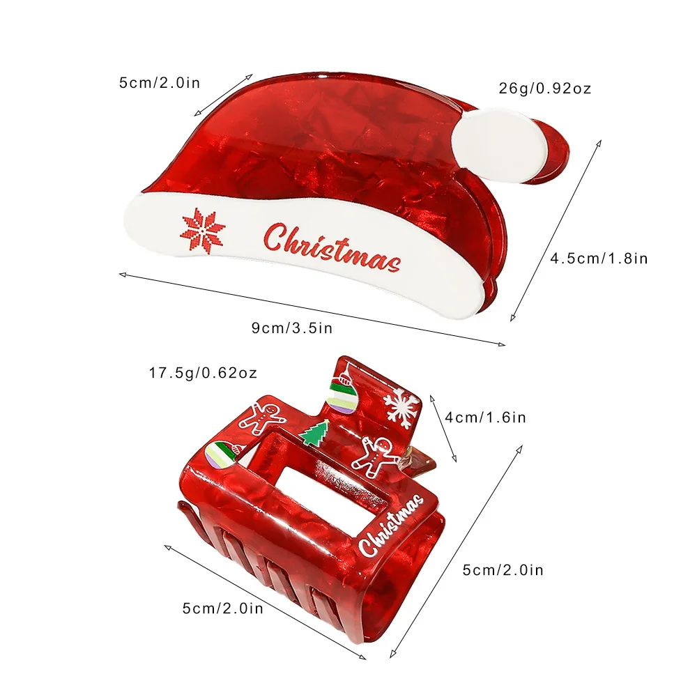 Children Christmas Santa Claus Hair Claw Clip Girl Cartoon Elk Snowflake Fancy Hairpins Festival Hair Accessories New Year Gifts