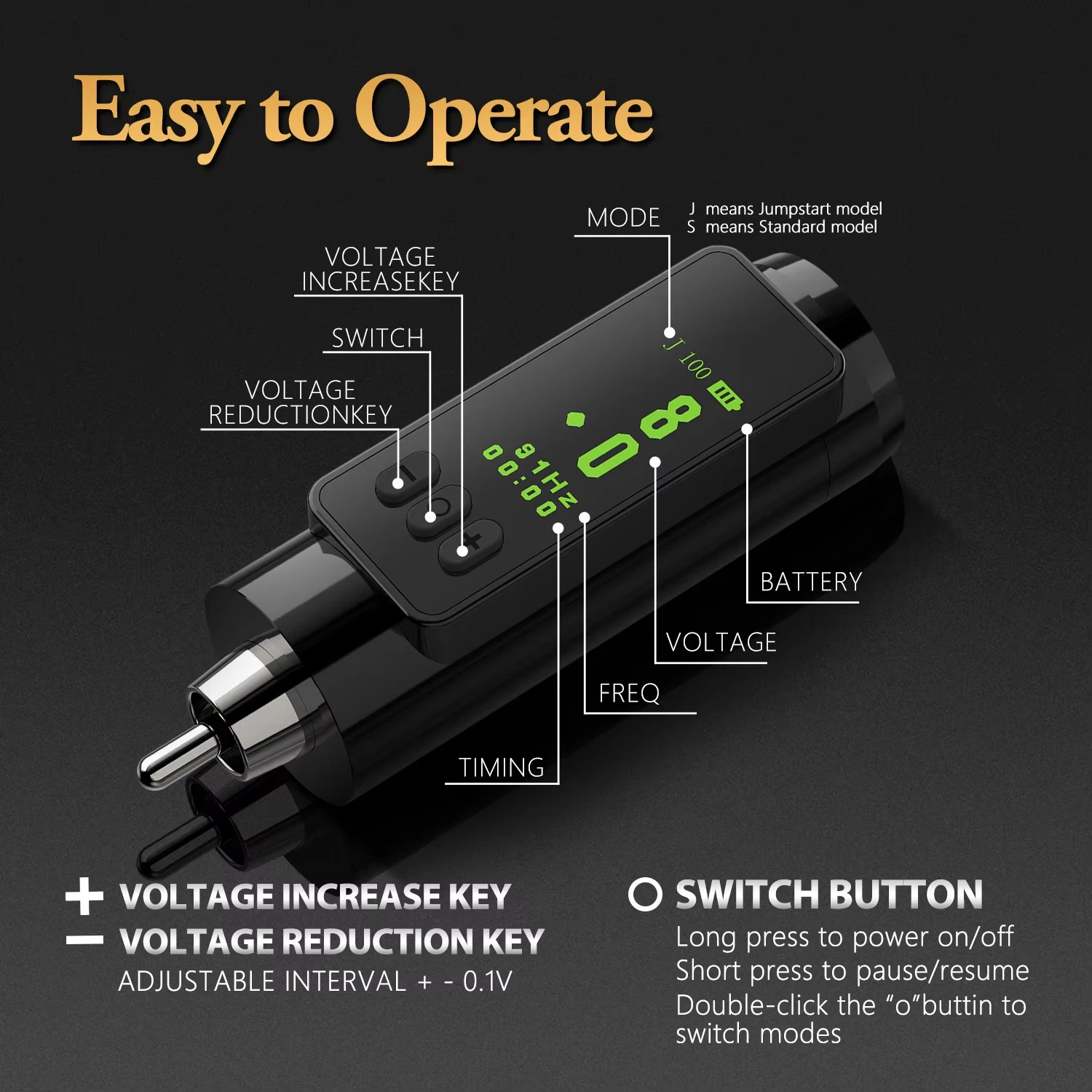 Ambition Tiny RCA Rotary Tattoo Machine Permanent Makeup Machine Kit Coreless Motor Wireless Tattoo Pen for Eyebrow Eyeliner Lip