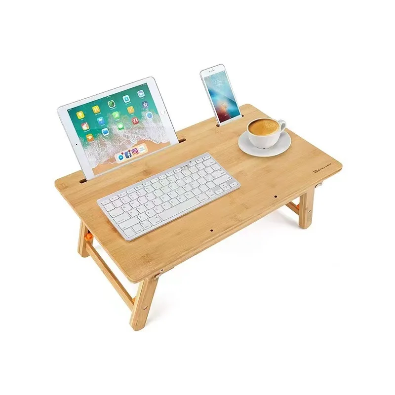 Bamboo Laptop Table Computer Desk Folding and Adjustable Laptop desk rack