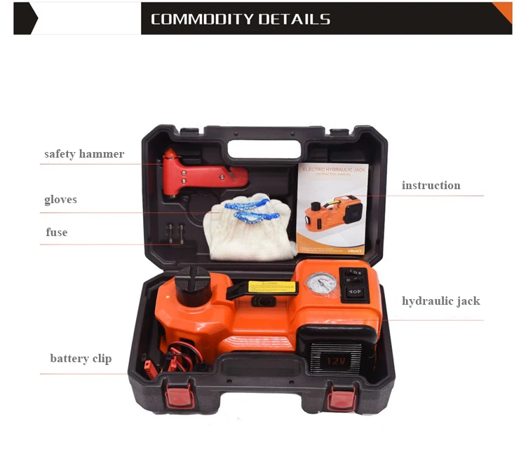 Heavy Duty 12V Car Jack electric Hydraulic floor lifting 5T gata electrica para auto Electric Jack for car