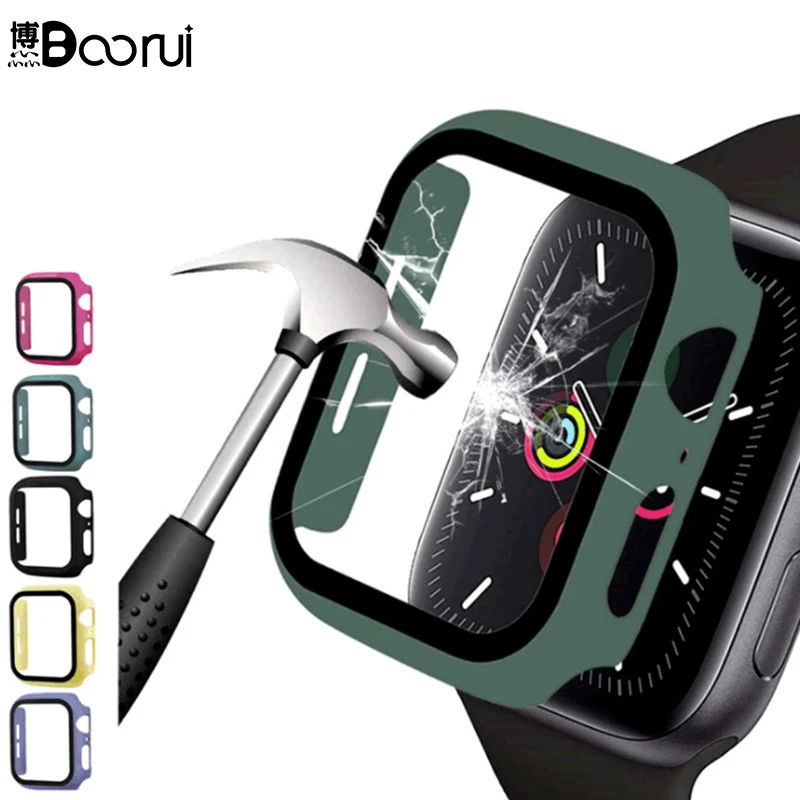 Аксессуары для часов BOORUI защитный закаленный Жесткий Чехол apple Watch Роскошный чехол Iwatch 38 мм 40 42 м со стеклом