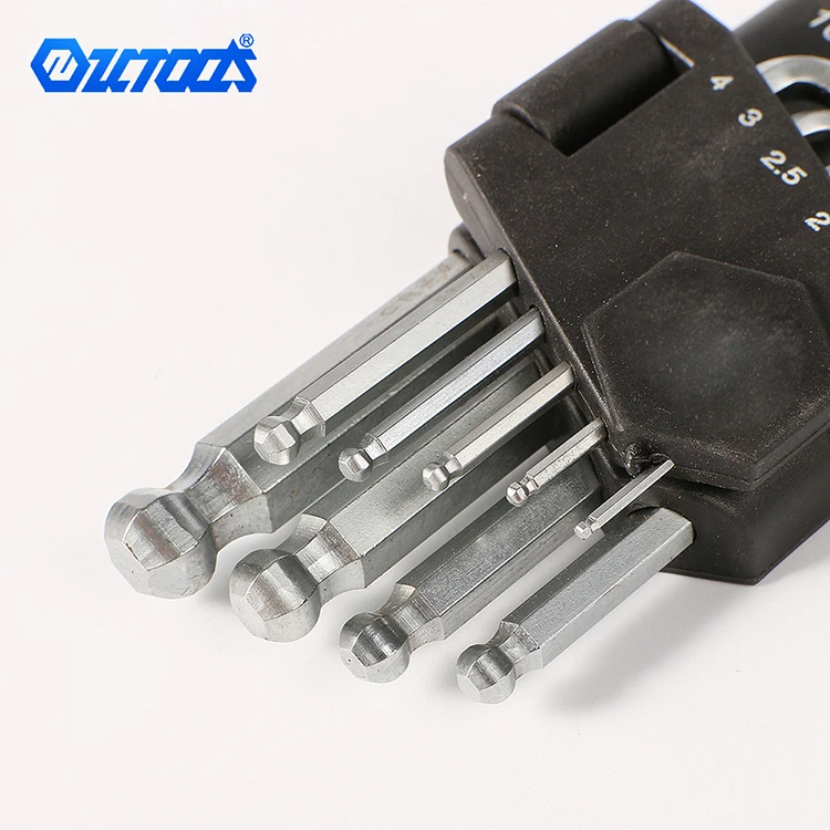 Qixin 9PC Allen Ball Point End Short Arm Hex Key Wrench Set Japanese Brand OEM Hand Tools