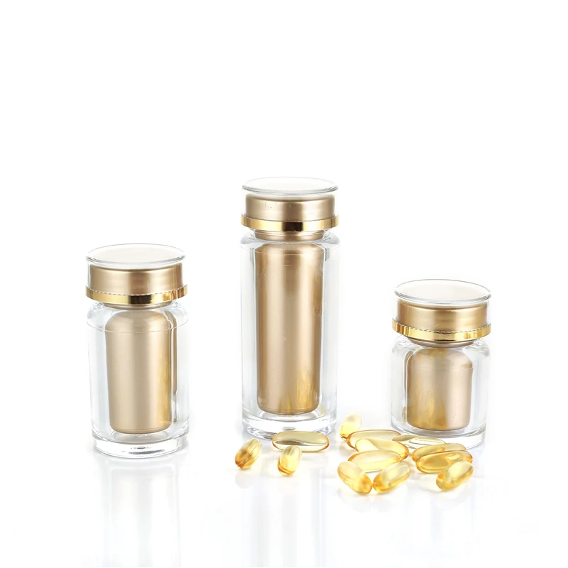 Acrylic Pill Bottle Plastic Canister Pill Container Medical Capsule Empty Bottle Pharmaceutical