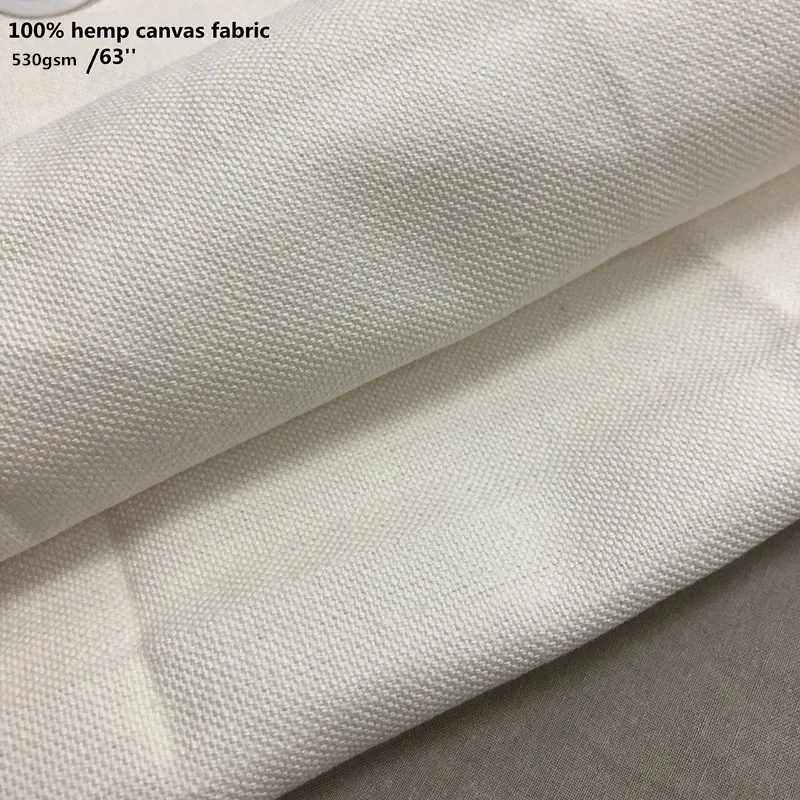 
Pure 100% Hemp Canvas Fabric For Shopping Gag And Sofa , Natural 530gsm Hemp Fabric In Stock 