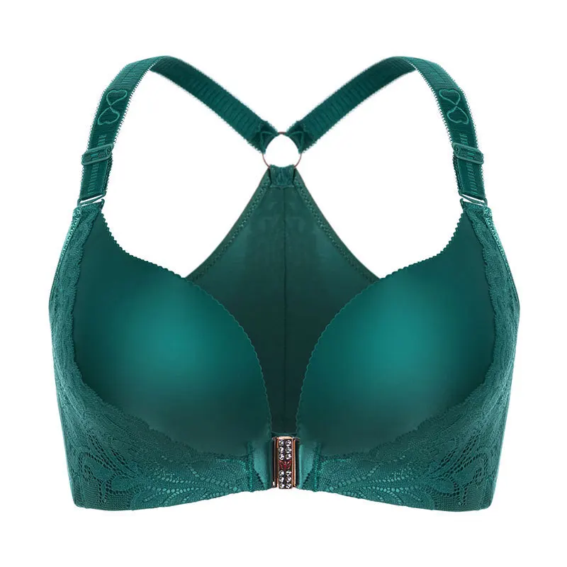 Large size underwear feminine feeling front buckle beauty back bra fat mm gather breast lift big cup close breast bra