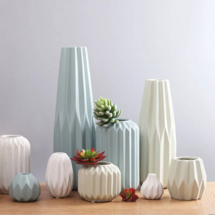 Hot sale creative geometric origami colorful ceramic vase for  ceramic & porcelain vases