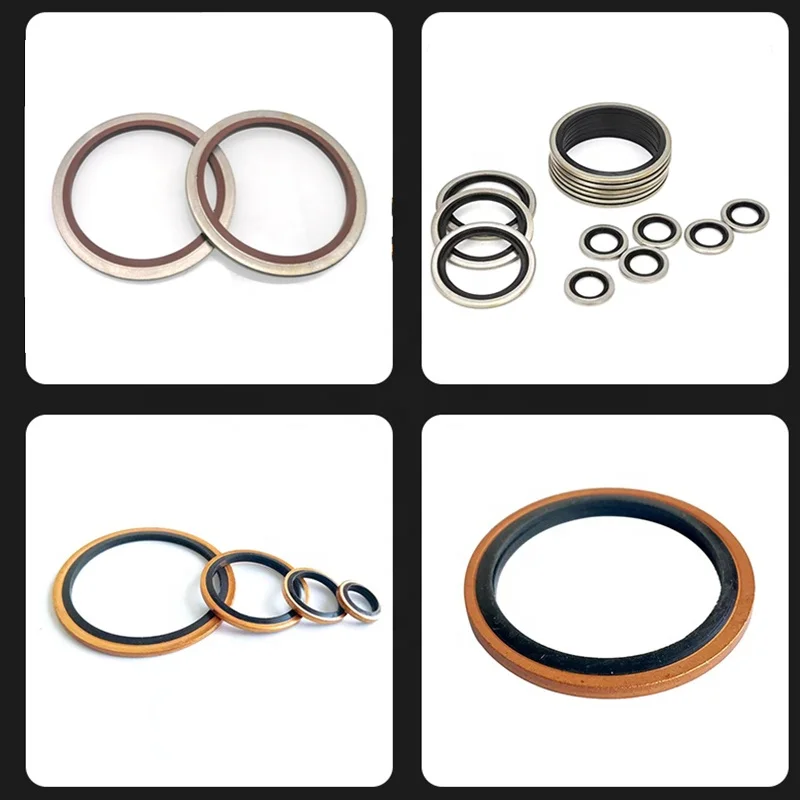 Brown Iron Metal NBR Rubber  Gasket Bonded Seal Washer Metal Combination Gasket
