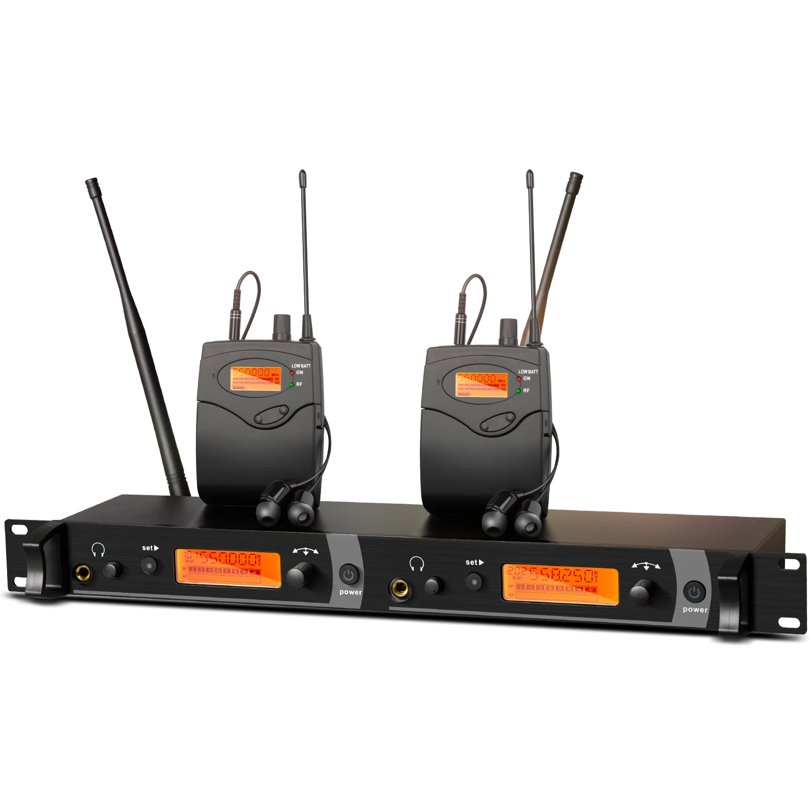 Profession TX2 Wireless In-Ear Monitor Earphone System Dual Channel For Stage Singing Studio